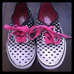 Kids Vans black & white hearts & stars Kids sz 11